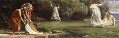 Nausicaa y sus doncellas jugando a la pelota, 1875 de Edward John Poynter
