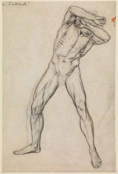 Estudio de un desnudo masculino para "Fiel hasta la muerte" de Edward John Poynter
