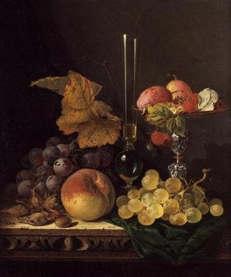 Naturaleza muerta con frutas y nueces de Edward Ladell