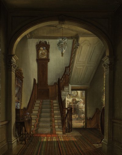 Reloj antiguo en las escaleras, 1868 de Edward Lamson Henry