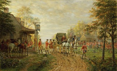 Pasando los puestos de avanzada en el antiguo camino de Kingsbridge, 1903 de Edward Lamson Henry
