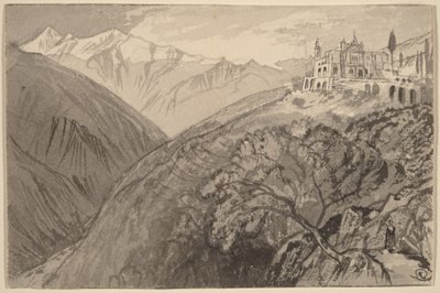 Un pueblo en lo alto de una colina (Santuario de Lampedusa) de Edward Lear