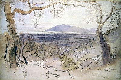 Una vista en Levkas, Islas Jónicas de Edward Lear
