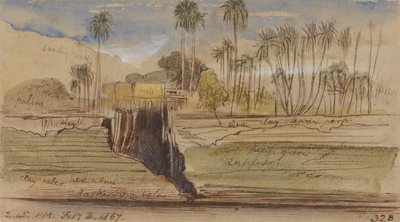 Entre Ibreem y Wady Halfeh, 14h45, 2 de febrero de 1867 (328) de Edward Lear