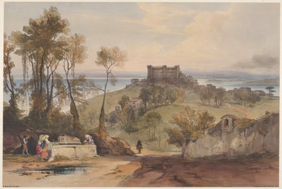 Vistas de Roma y sus alrededores en Bracciano, lámina 2, 1841 de Edward Lear