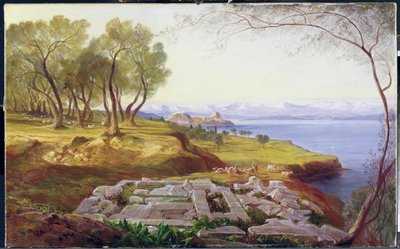 Corfú desde Ascensión, c.1856-64 de Edward Lear