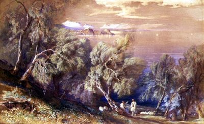 Corfú desde el pueblo de Analipsis de Edward Lear