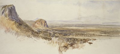 Vista Distante de Borghetto y Partenico, Sicilia, 1847 de Edward Lear
