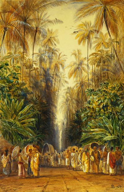 Figuras en un camino cerca de Galle, Ceilán de Edward Lear
