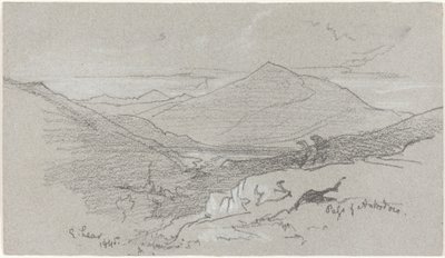 Vista Montañosa desde Antrodoco de Edward Lear