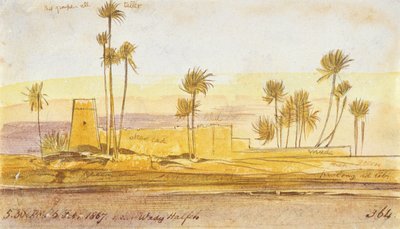 Cerca de Wady Halfeh, 5:30pm, 6 de febrero de 1867 de Edward Lear