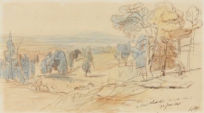 En camino a Achmet Aga desde Castella y Chalcis, Grecia, 23 de junio de 1848 de Edward Lear