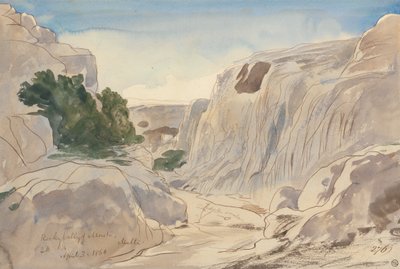 Valle rocoso de Mosta, Malta, 2:15 p.m. (3 de abril de 1866) de Edward Lear