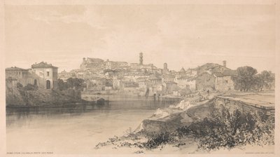 Roma desde la Via della Porta San Paolo, de «Vistas de Roma y sus alrededores», 1841 de Edward Lear