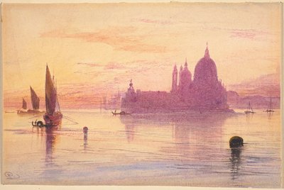 Santa Maria della Salute, Venecia, al atardecer de Edward Lear