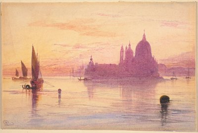 Santa María della Salute, Venecia, al atardecer de Edward Lear