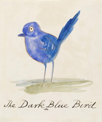 El Pájaro Azul Oscuro, de Dieciséis Dibujos de Pájaros Cómicos de Edward Lear
