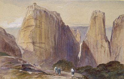 El Monasterio de Meteora, siglo XIX de Edward Lear