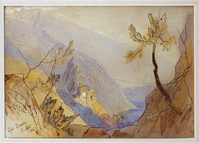 El Monasterio de San Dionisio, Monte Athos, 11 de septiembre de 1856 de Edward Lear