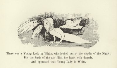 Había una joven dama de blanco, que miraba las profundidades de la noche de Edward Lear
