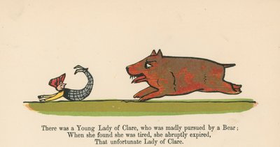 Había una joven de Clare, que fue perseguida locamente por un oso de Edward Lear