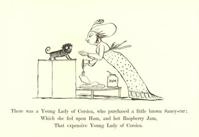Había una Joven Dama de Córcega, que compró un pequeño Saucy-cur marrón de Edward Lear