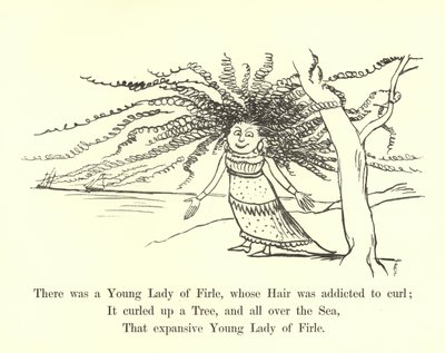 Había una Joven Dama de Firle, cuyo Cabello era adicto a rizarse de Edward Lear