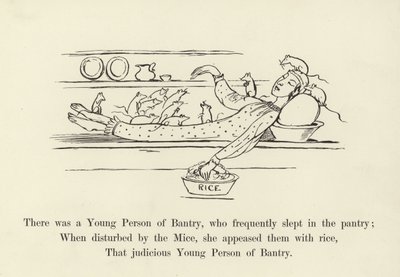 Había una joven persona de Bantry, que frecuentemente dormía en la despensa de Edward Lear