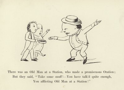 Había un anciano en una estación, que hizo una oratoria promiscuo de Edward Lear