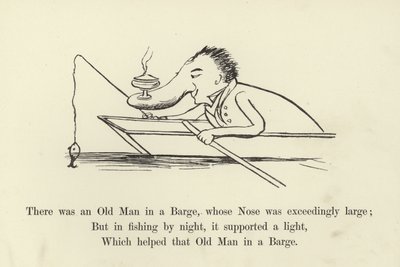 Había un viejo en una barcaza, cuya nariz era extremadamente grande de Edward Lear