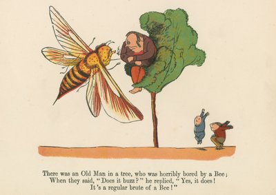 Había un viejo en un árbol, que estaba terriblemente aburrido por una abeja, de 