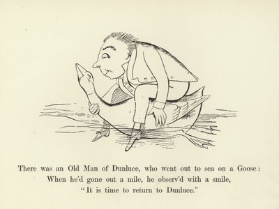 Había un hombre mayor de Dunluce, que salió al mar en un ganso de Edward Lear