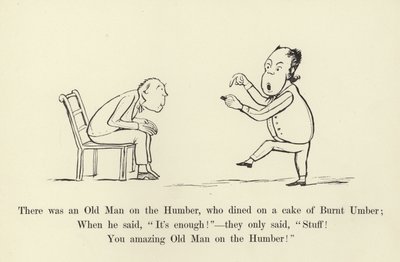 Había un viejo en el Humber, que cenó un pastel de Umber quemado de Edward Lear
