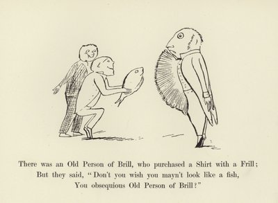 Había una vieja persona de Brill, que compró una camisa con un volante de Edward Lear