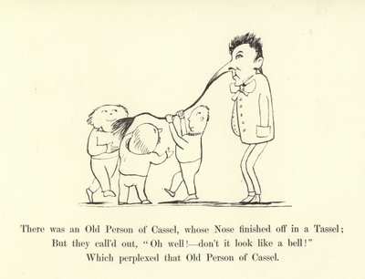 Había una persona mayor de Cassel, cuya nariz terminaba en un borlón de Edward Lear