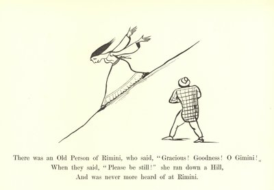 Había una persona mayor de Rímini, que dijo, ¡Gracia! ¡Bondad! ¡Oh Gimini! de Edward Lear