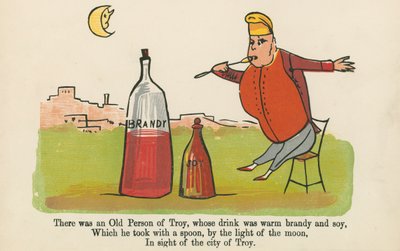 Había una Persona Mayor de Troya, cuya bebida era brandy caliente y soja, de 