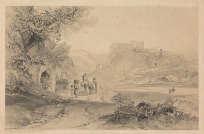Valmontone, de «Vistas de Roma y sus alrededores», 1841 de Edward Lear