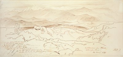 Vista desde las montañas sobre Phonia de Edward Lear