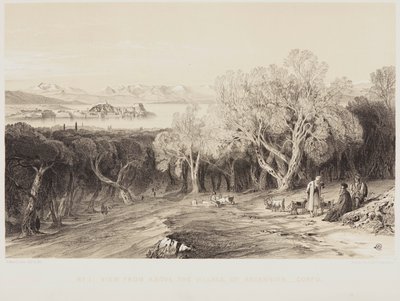 Vista desde el pueblo de Ascensión, Corfú de Edward Lear