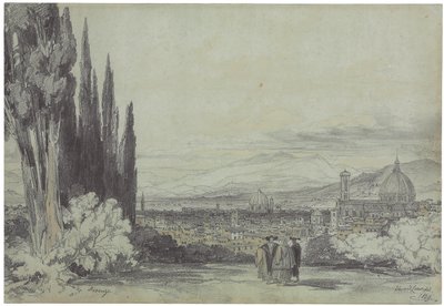 Vista de Florencia con el Duomo a lo lejos de Edward Lear