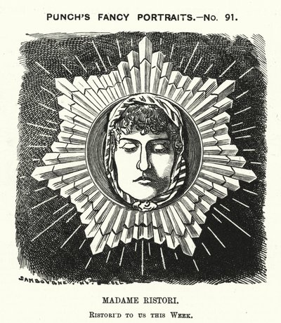 Caricatura de Punch: Adelaide Ristori, actriz italiana (grabado) de Edward Linley (after) Sambourne