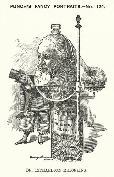 Caricatura de Punch: Benjamin Ward Richardson, médico inglés (grabado) de Edward Linley (after) Sambourne