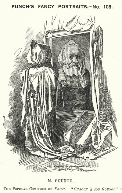 Caricatura de Punch: Charles Gounod, compositor francés (grabado) de Edward Linley (after) Sambourne