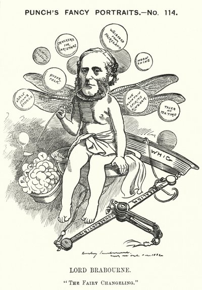 Caricatura de Punch: Edward Knatchbull-Hugessen de Edward Linley (after) Sambourne
