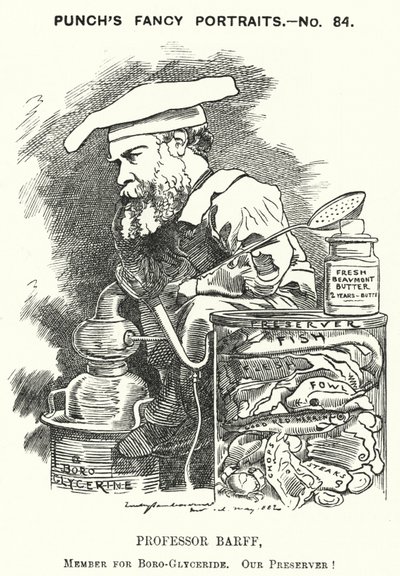 Caricatura de Punch: Frederick Settle Barff, químico inglés (grabado) de Edward Linley (after) Sambourne