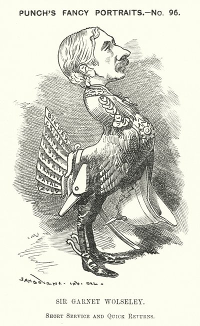 Caricatura de Punch: Garnet Wolseley de Edward Linley (after) Sambourne