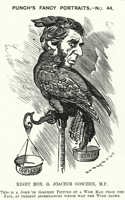 Caricatura de Punch: George Goschen de Edward Linley (after) Sambourne