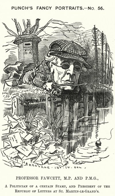 Caricatura de Punch: Henry Fawcett, político y economista inglés (grabado) de Edward Linley (after) Sambourne