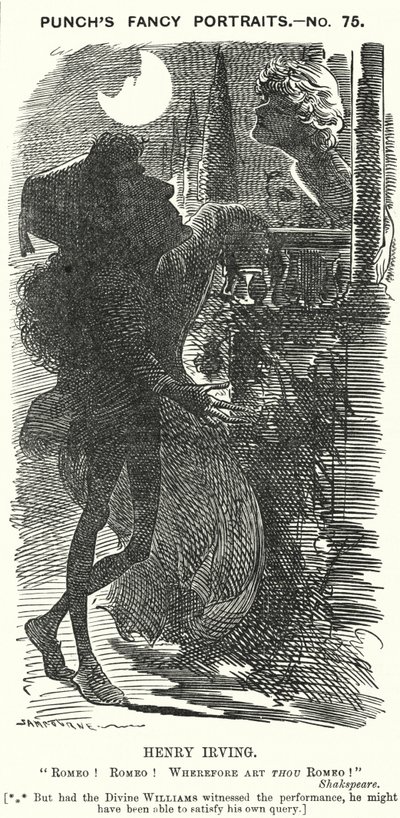 Caricatura de Punch: Henry Irving, actor inglés (grabado) de Edward Linley (after) Sambourne